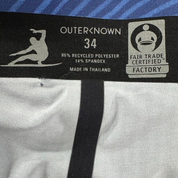Outerknown Apex Board Shorts By Kelly Slater Mens Size 34 Blue Printed SW-2110 - Picture 9 of 11